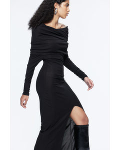 Jersey Off-the-shoulder Dress Midnight Black