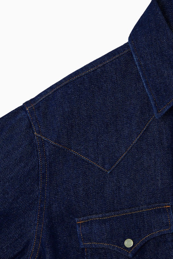 COS Western-jeansskjorta I Oversize-modell Mörkblå