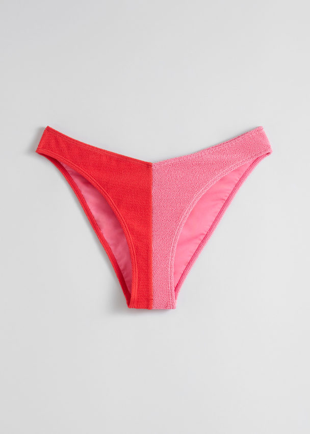 & Other Stories Zweifarbige Bikinihose Pink/Rot