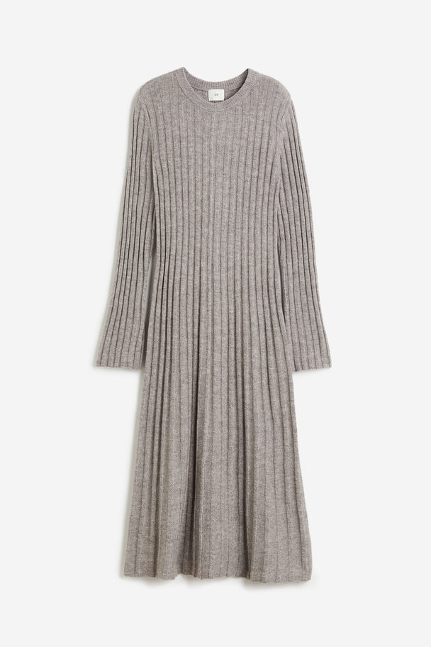 H&M Rib-knit Dress Greige