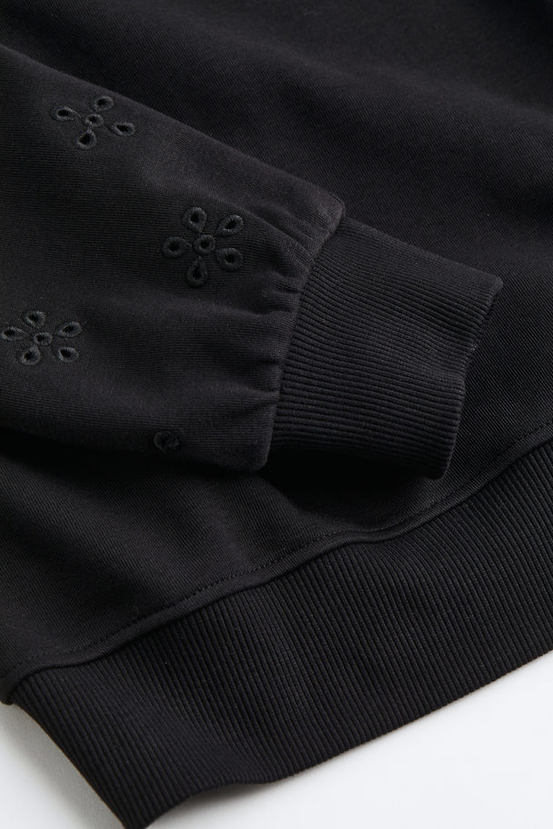 H&M Broderie Anglaise Sweatshirt Black