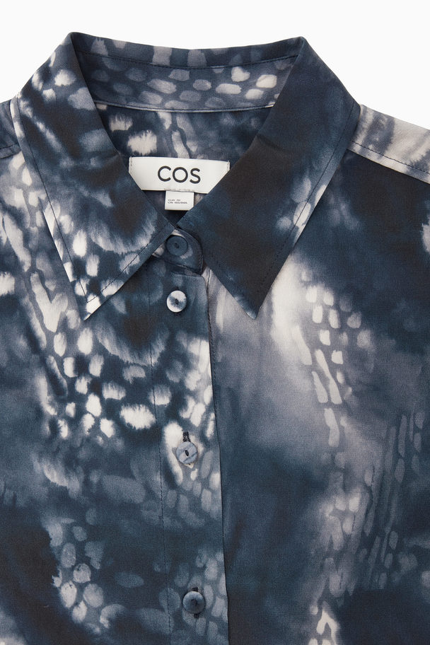 COS Printed Silk Shirt Blue / White / Printed