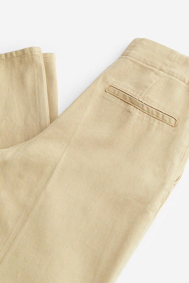 H&M Cotton Twill Trousers Beige