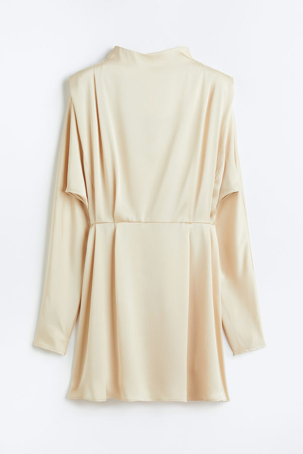 H&M Dolman-sleeved Dress Light Beige