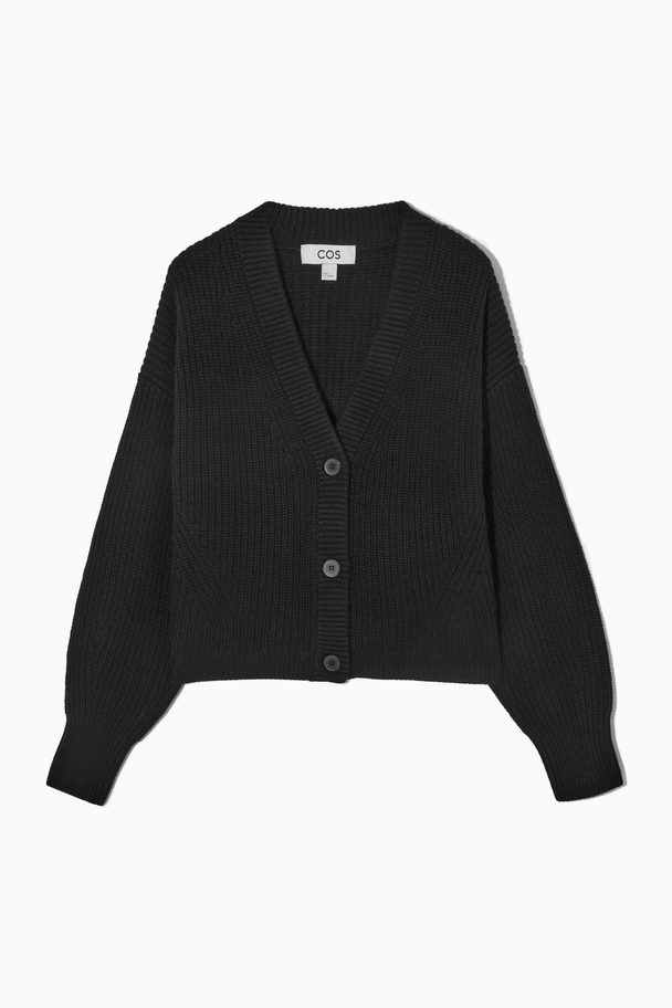 COS Cropped Wool And Cashmere-blend Cardigan Black