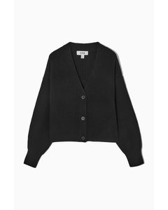 Cropped Wool And Cashmere-blend Cardigan Black