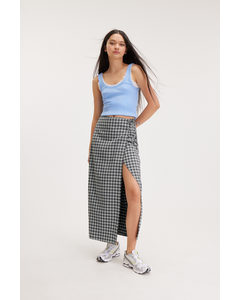 Midi Wrap Skirt Grey Checks