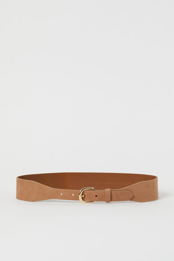 H&M Leather Waist Belt Dark Beige