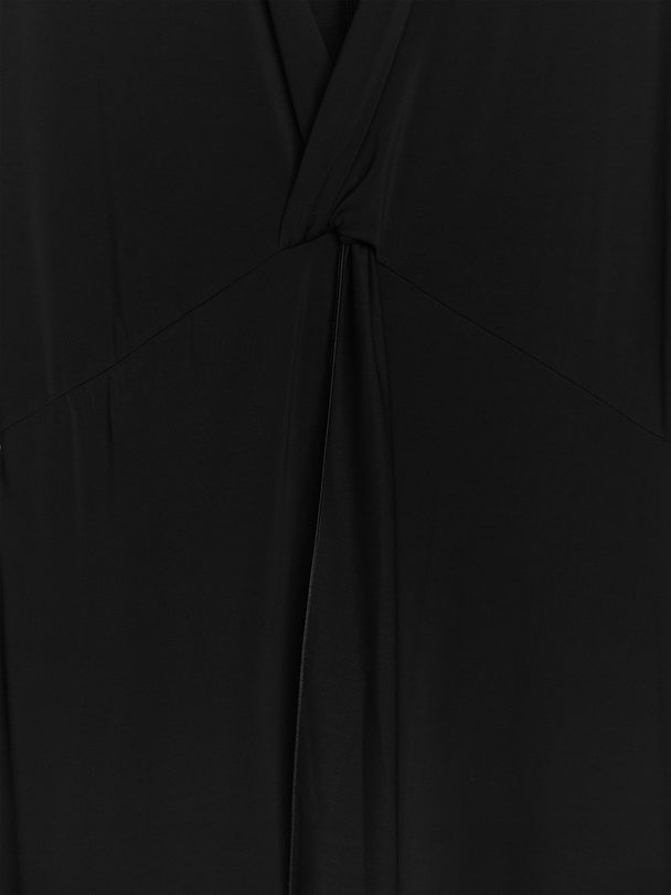 ARKET Kleid mit V-Ausschnitt und Twist-Detail Schwarz