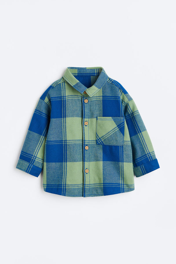 H&M Flannel Shirt Green/blue Checked