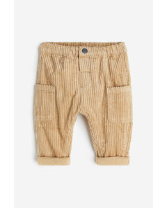 Cotton Corduroy Trousers Beige