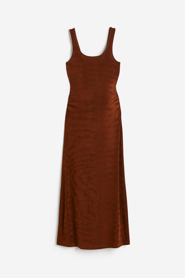 H&M Mama Shimmering Jersey Dress Brown