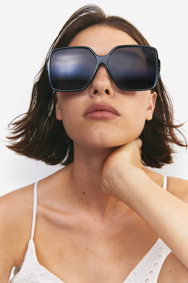 H&M Oversized Sonnenbrille Schwarz