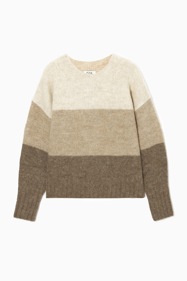 COS Loose-fit Cropped Jumper Beige / Striped