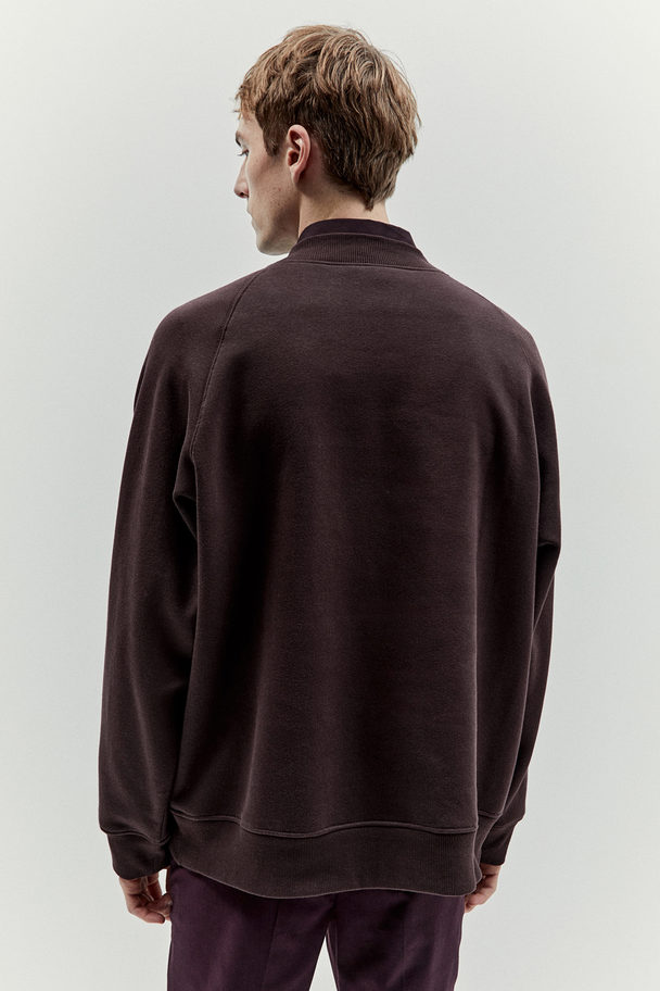 H&M Sweatshirt Relaxed Fit Dunkelbraun