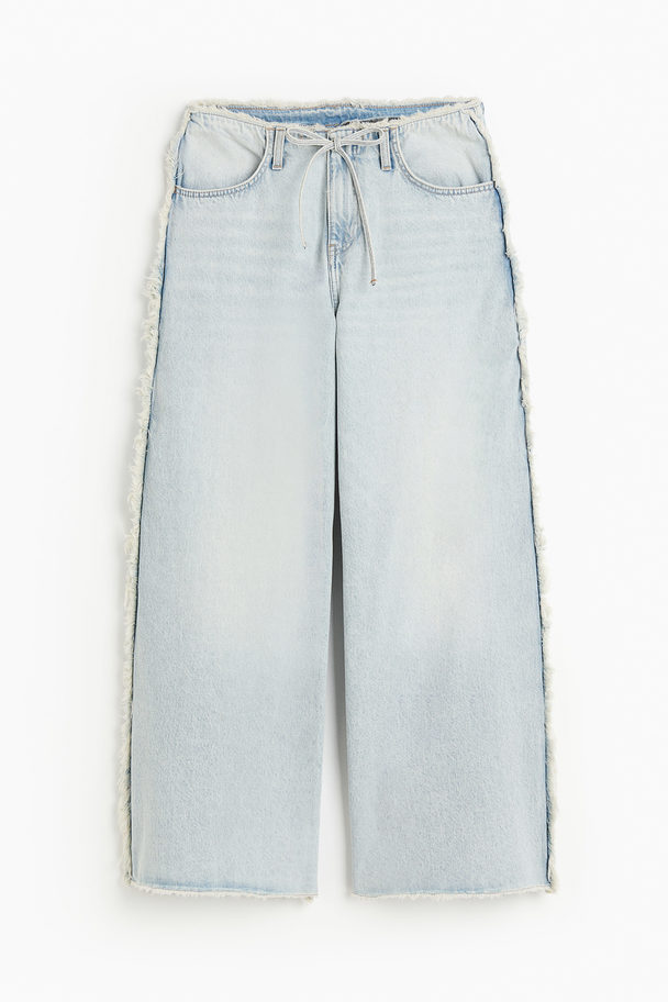 H&M Baggy Regular Jeans Blek Denimblå