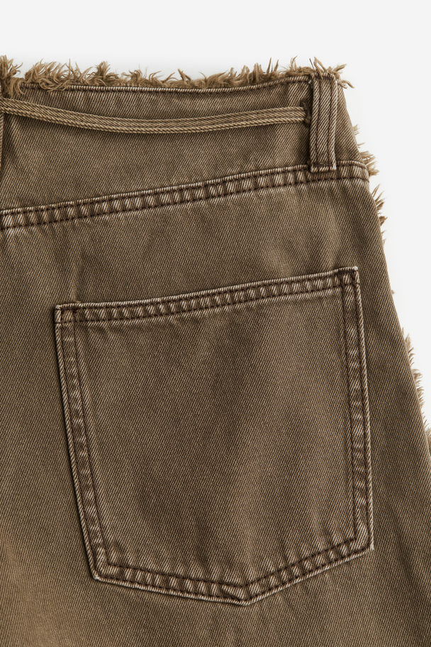 H&M Baggy Regular Jeans Donkertaupe
