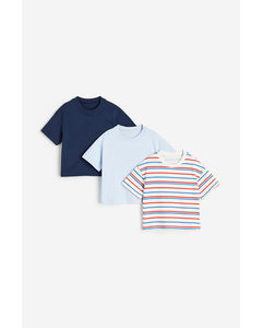 3-pack T-shirts White/striped