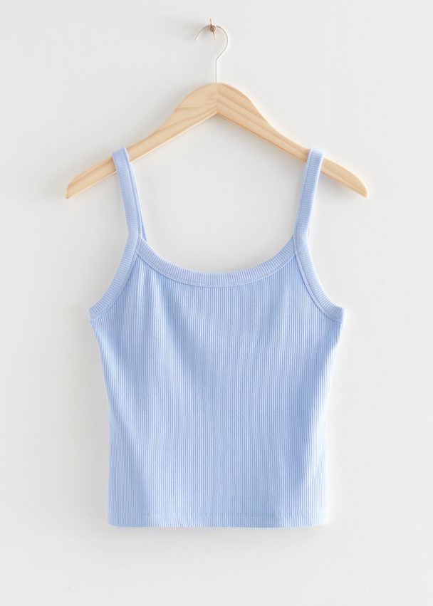 & Other Stories Ribbed Tank Top Light Blue