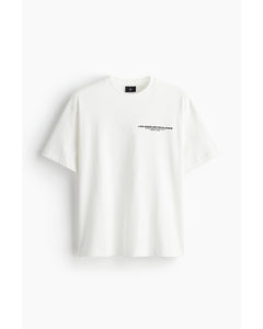 T-shirt Met Print - Loose Fit Wit/los Angeles