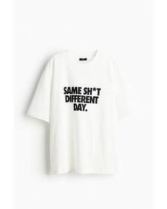 Loose Fit Printed T-shirt White/same Sh*t