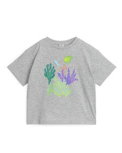 Oversized-T-Shirt Grau/Riff