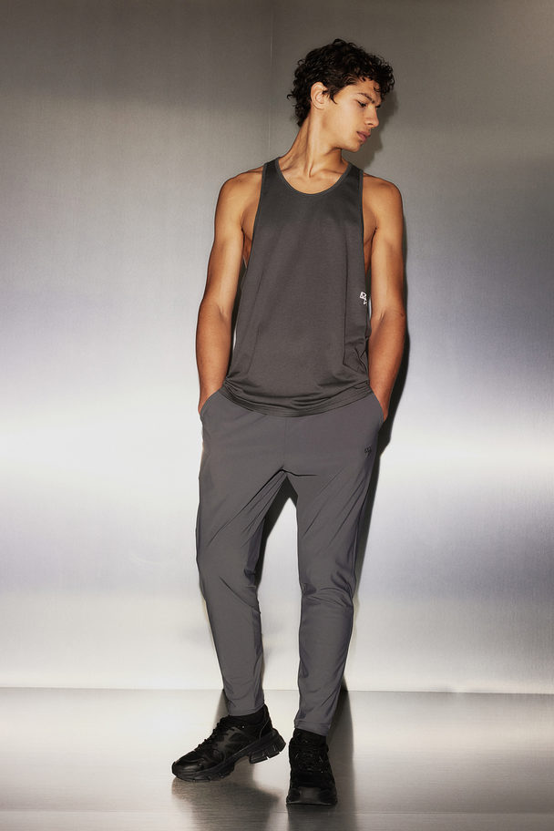 H&M Drymove™ Sports Trousers In 4-way Stretch Dark Grey