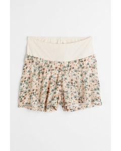 Mama Pull On-shorts Ljusbeige/blommig