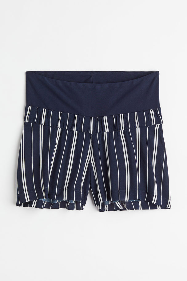 H&M MAMA Pull-on-Shorts Dunkelblau/Gestreift