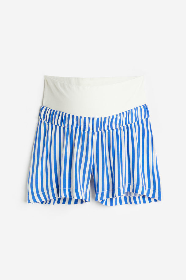 H&M Mama Pull-on Shorts Bright Blue/striped