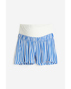 Mama Pull-on Shorts Bright Blue/striped