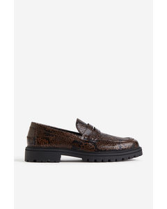 Chunky Loafers Brown/snakeskin-patterned