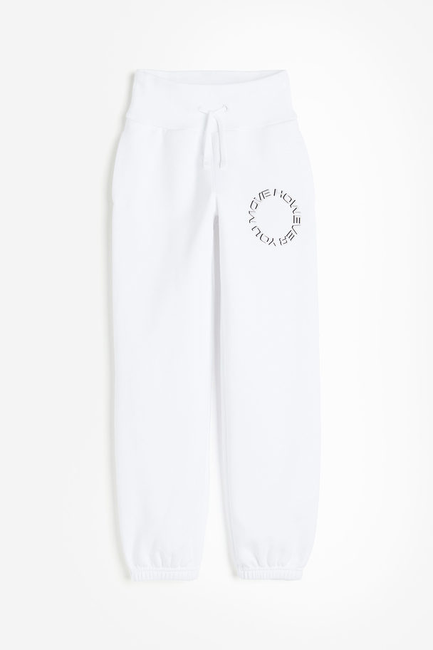 H&M High-waisted Joggers White/however You Move