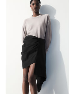 The Asymmetric Draped Mini Skirt Black