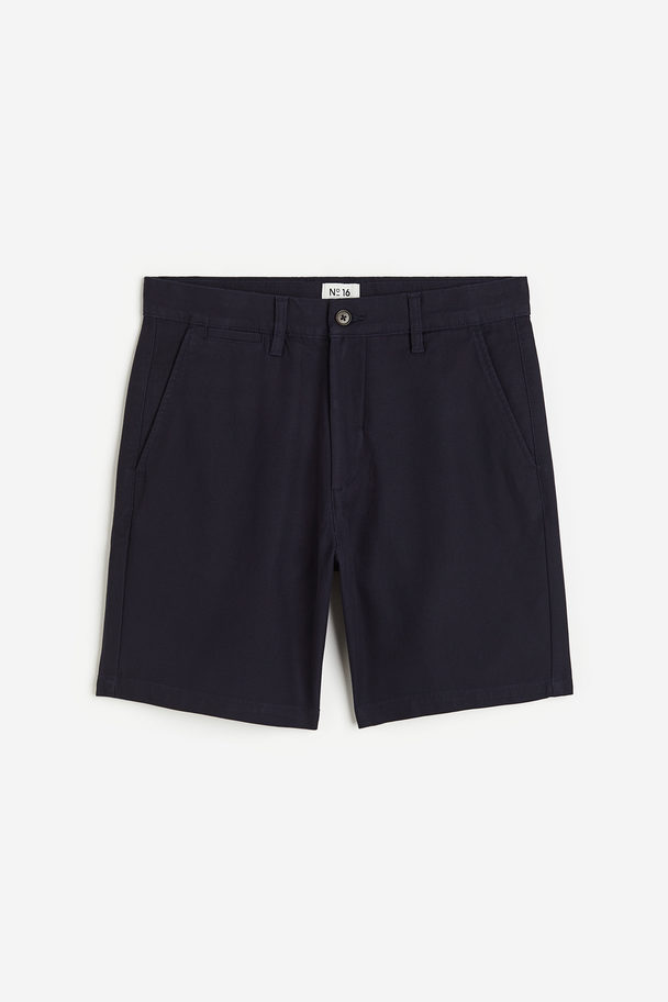 H&M Chinoshorts aus Baumwolle in Regular Fit Marineblau