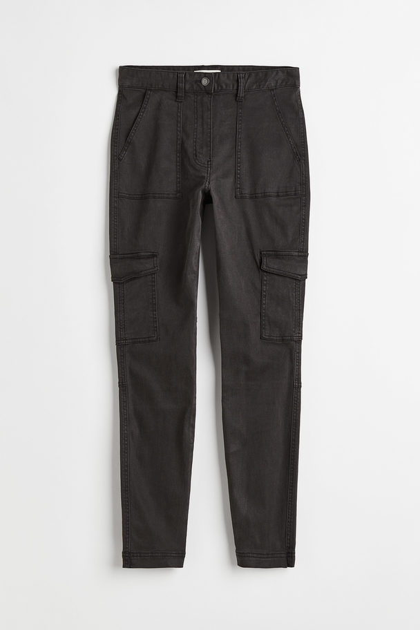 H&M Skinny Cargo Trousers Black