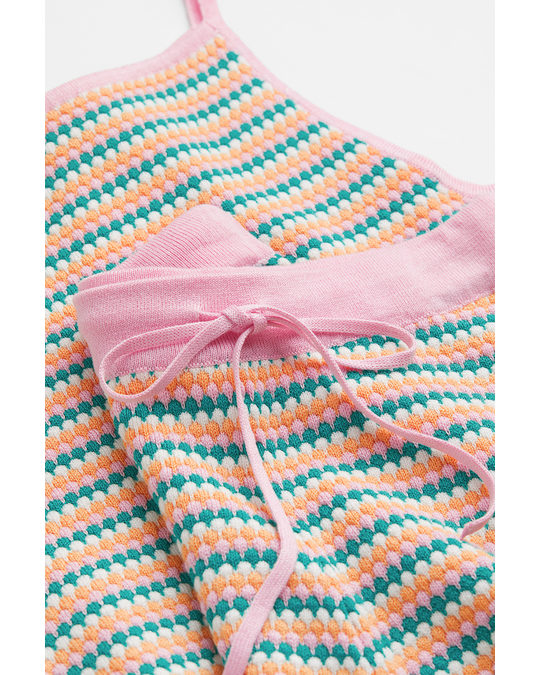 H&M 2-piece Viscose-blend Set Light Pink/striped