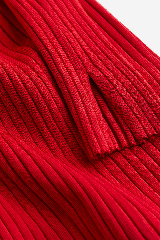 H&M Bodycon-Kleid in Rippstrick Rot