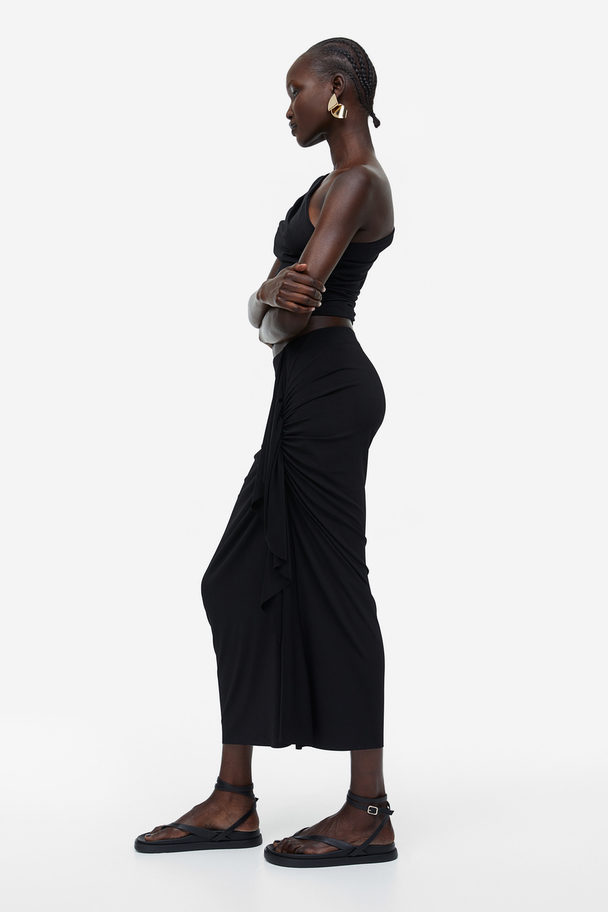 H&M Flounce-detail Skirt Black