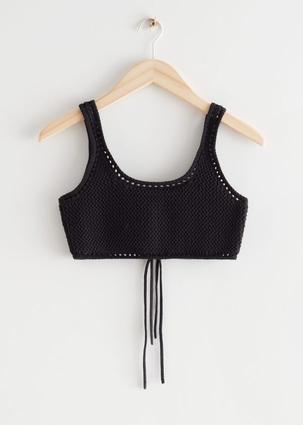 & Other Stories Crocheted Mini Top Black