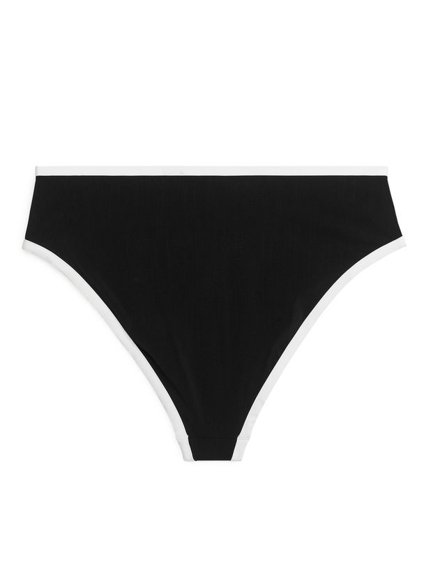 ARKET High Waist Bikini Bottom Black/white