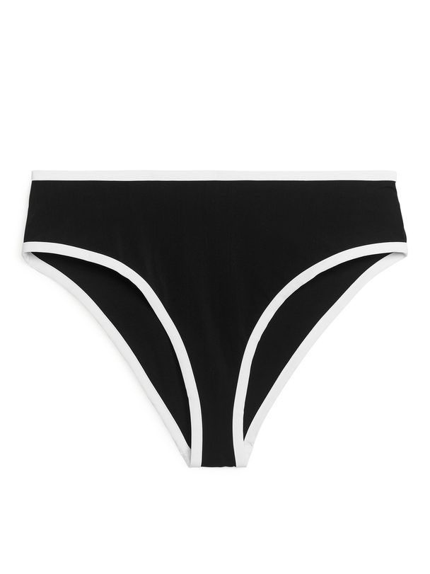 ARKET High Waist Bikini Bottom Black/white