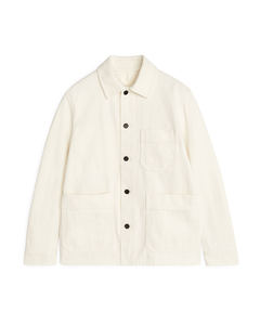 Cotton Twill Workwear Jacket Off White
