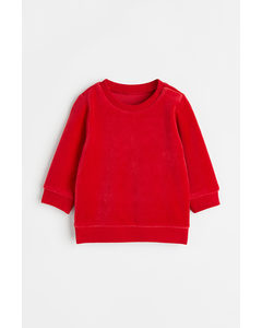 Velour Sweatshirt Red