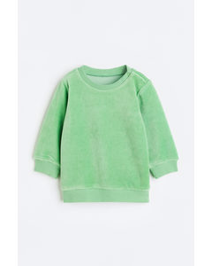Sweatshirt aus Velours Hellgrün
