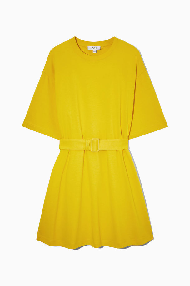 COS Belted T-shirt Dress Yellow