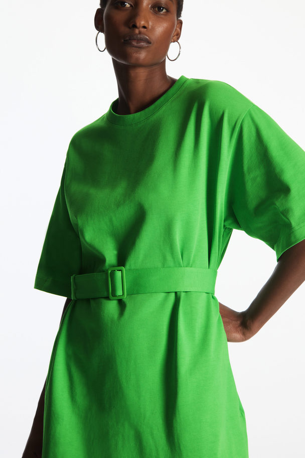 COS Belted T-shirt Dress Green