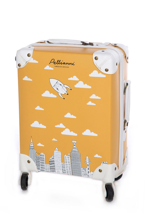 Pellianni City Suitcase Gul Med Vitt Tryck