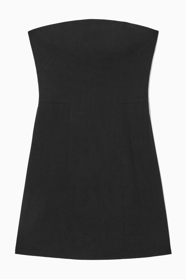 COS Linen-blend Mini Bustier Dress Black
