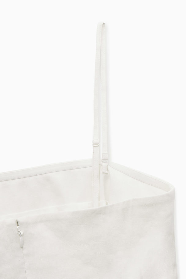 COS Linen-blend Mini Bustier Dress Off-white